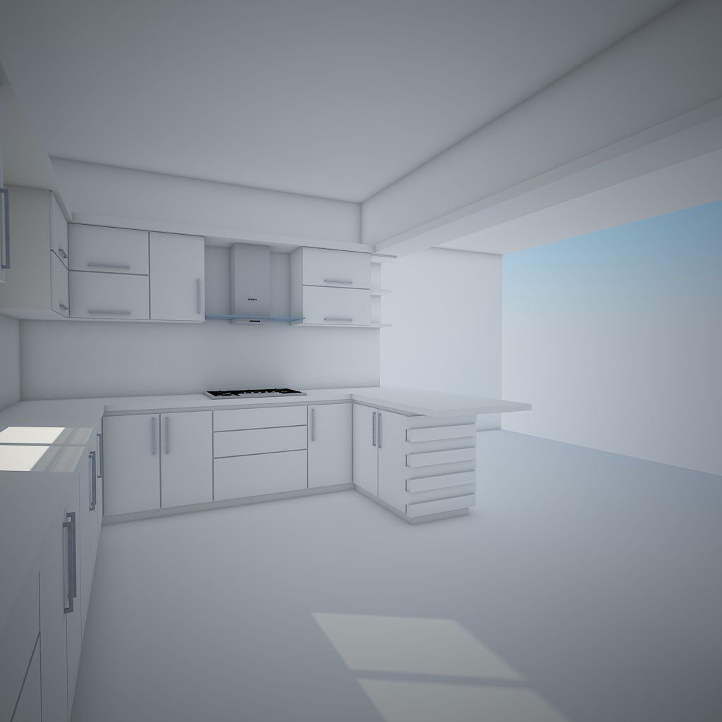 Modern Kitchen design 3D model_4