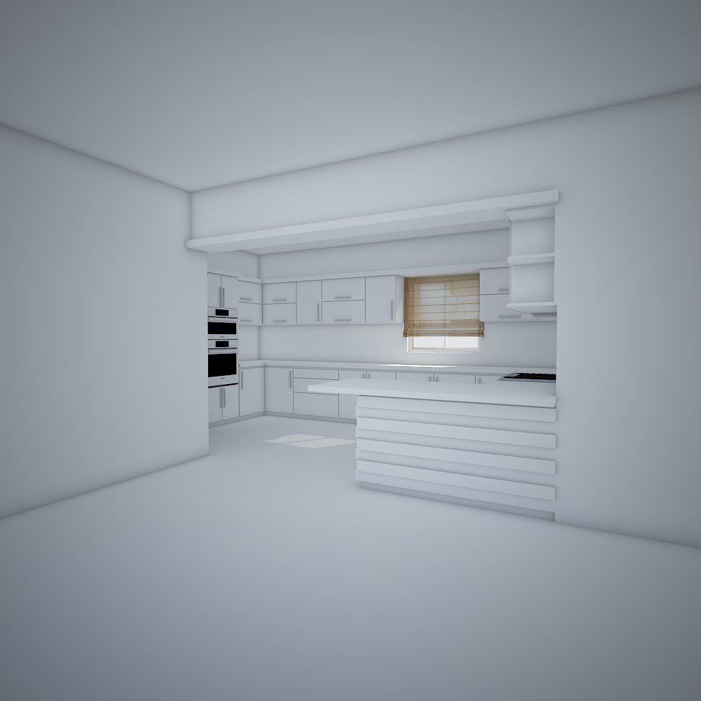 Modern Kitchen design 3D model_1