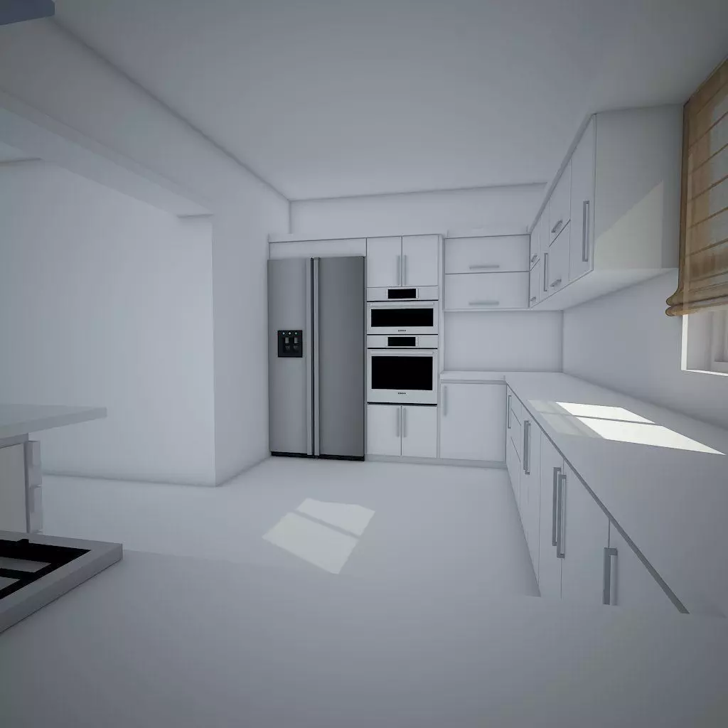 Modern Kitchen design 3D model_0
