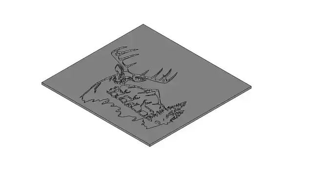 Deer Family Mountain Scene Mold for Wall Art Decor