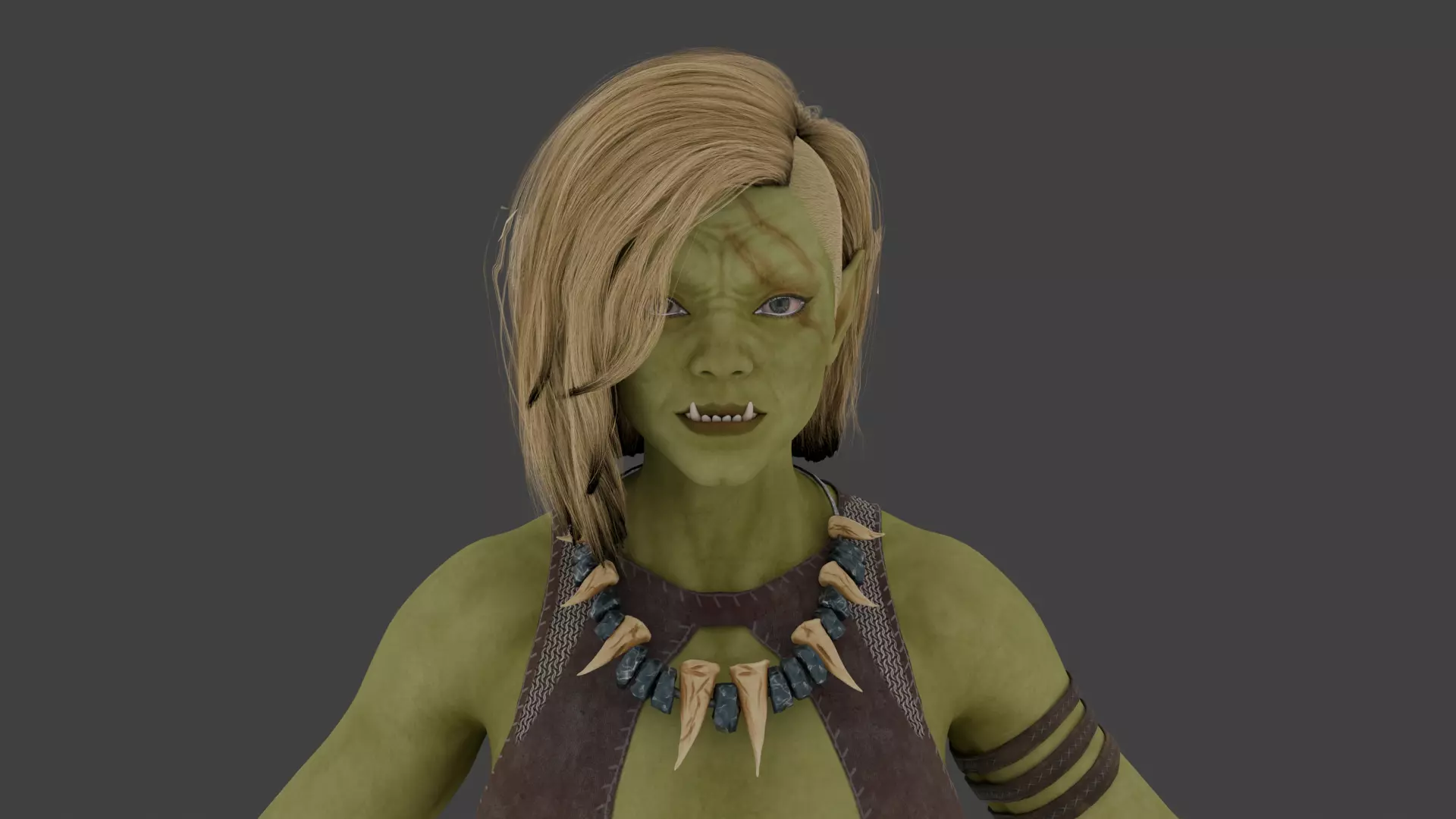 High-Quality Orc Female Warrior 3D model_9