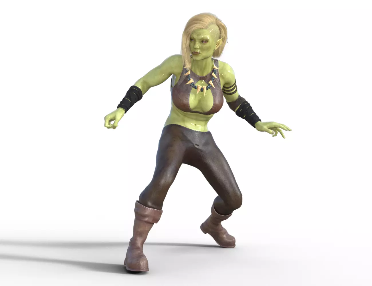 High-Quality Orc Female Warrior 3D model_1