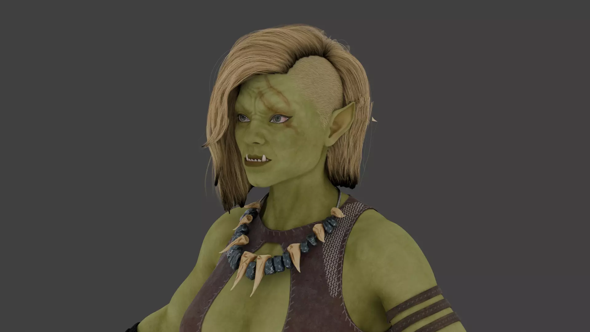 High-Quality Orc Female Warrior 3D model_8