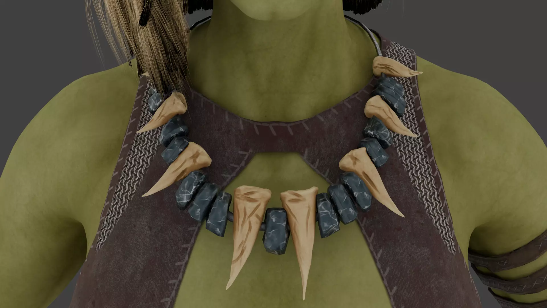 High-Quality Orc Female Warrior 3D model_14