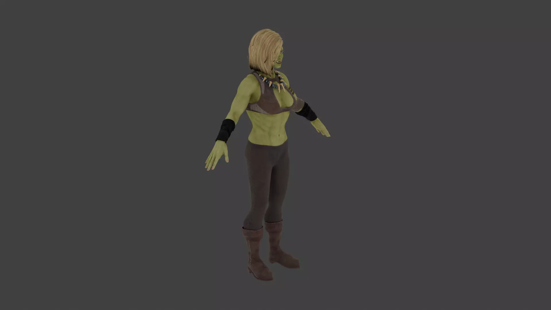 High-Quality Orc Female Warrior 3D model_6