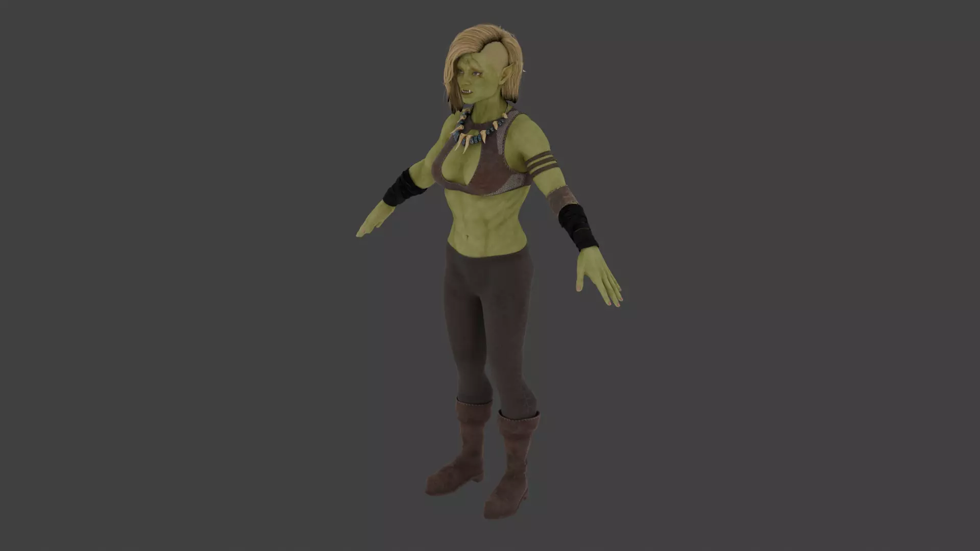 High-Quality Orc Female Warrior 3D model_4