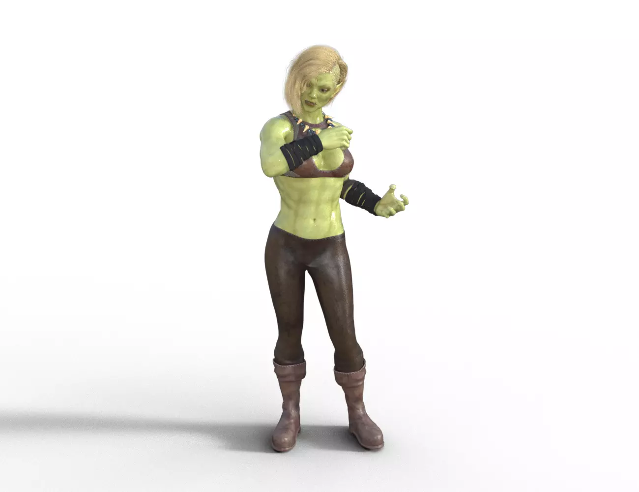 High-Quality Orc Female Warrior 3D model_2