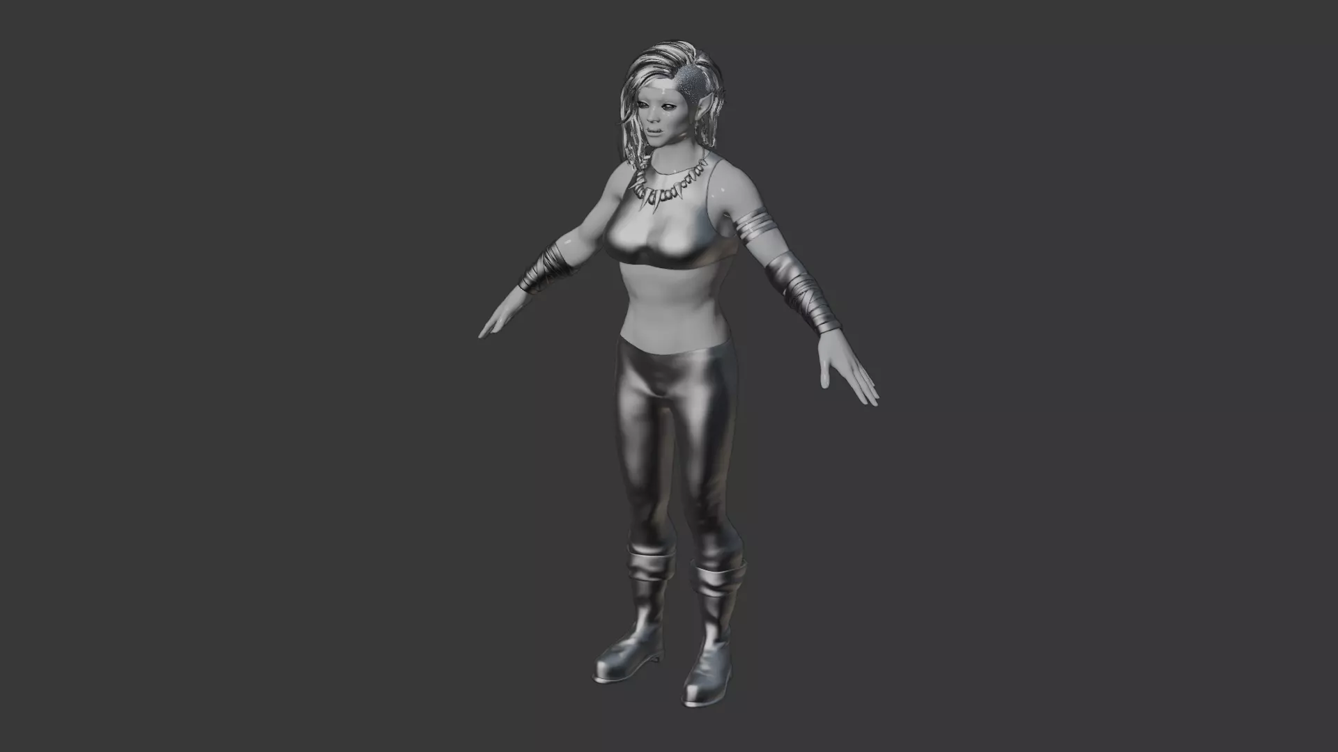 High-Quality Orc Female Warrior 3D model_15