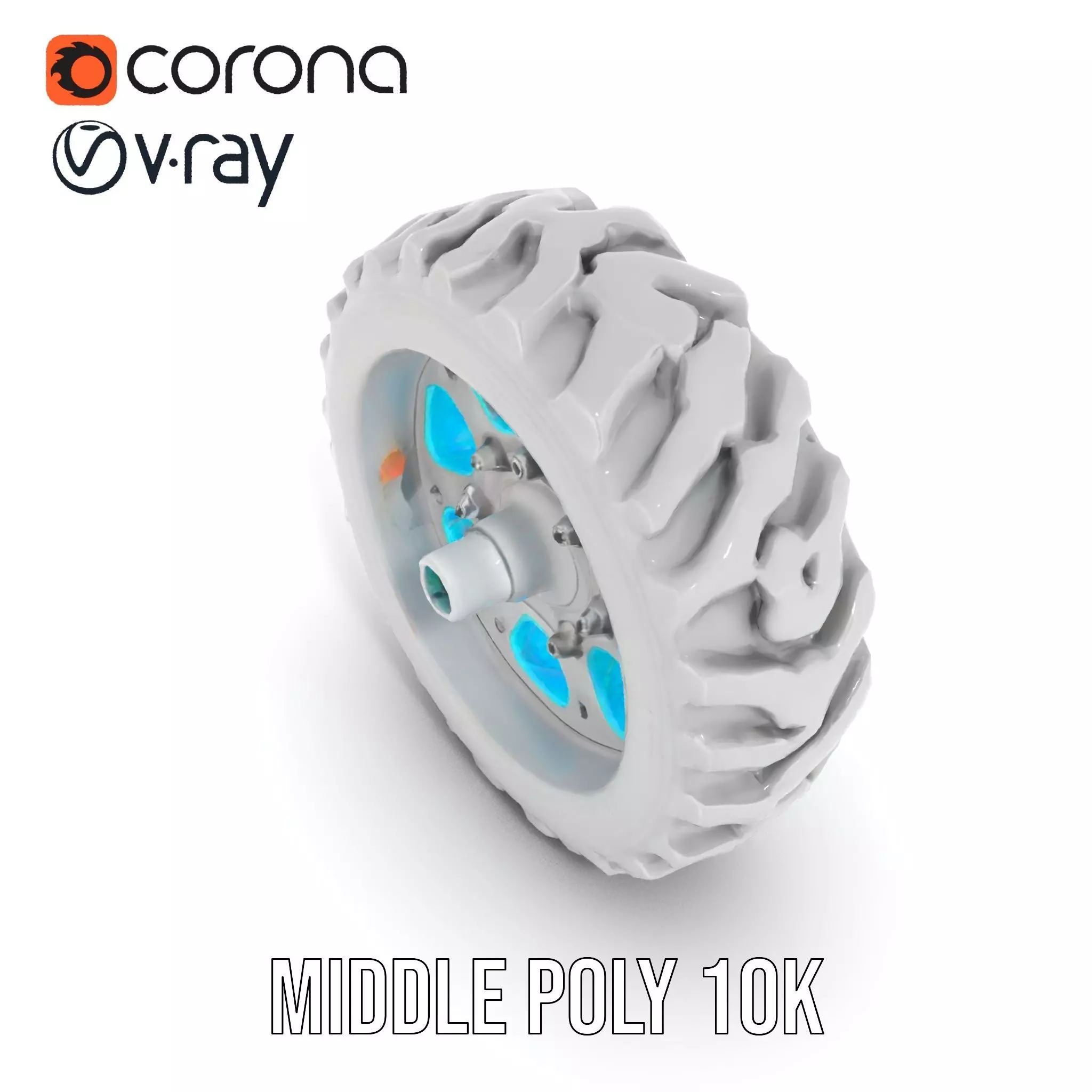 Heavy Duty OffRoad Wheel Model Pack Low-poly 3D model_6