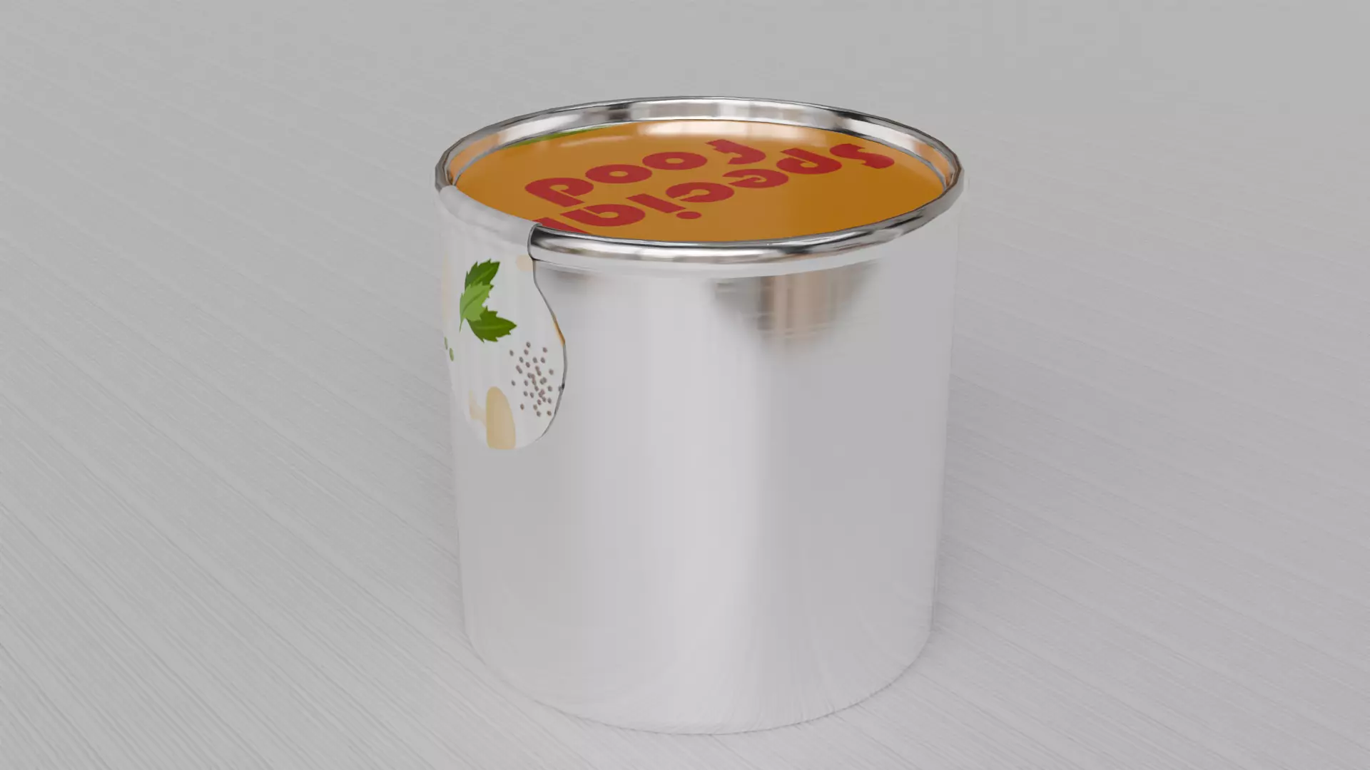 Aluminium Food can or Vaccum Tin can Low-poly 3D model_0