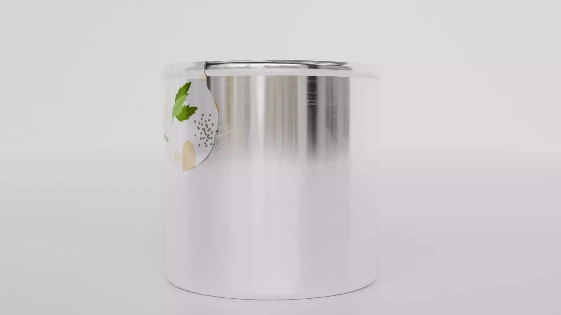 Aluminium Food can or Vaccum Tin can Low-poly 3D model_3