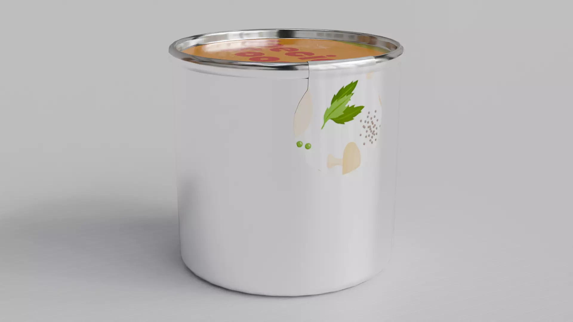Aluminium Food can or Vaccum Tin can Low-poly 3D model_8