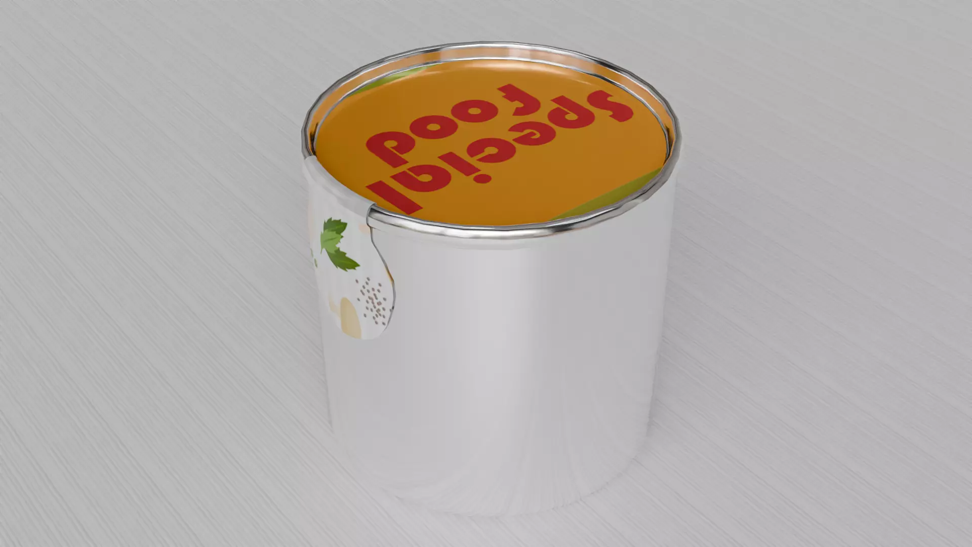 Aluminium Food can or Vaccum Tin can Low-poly 3D model_1