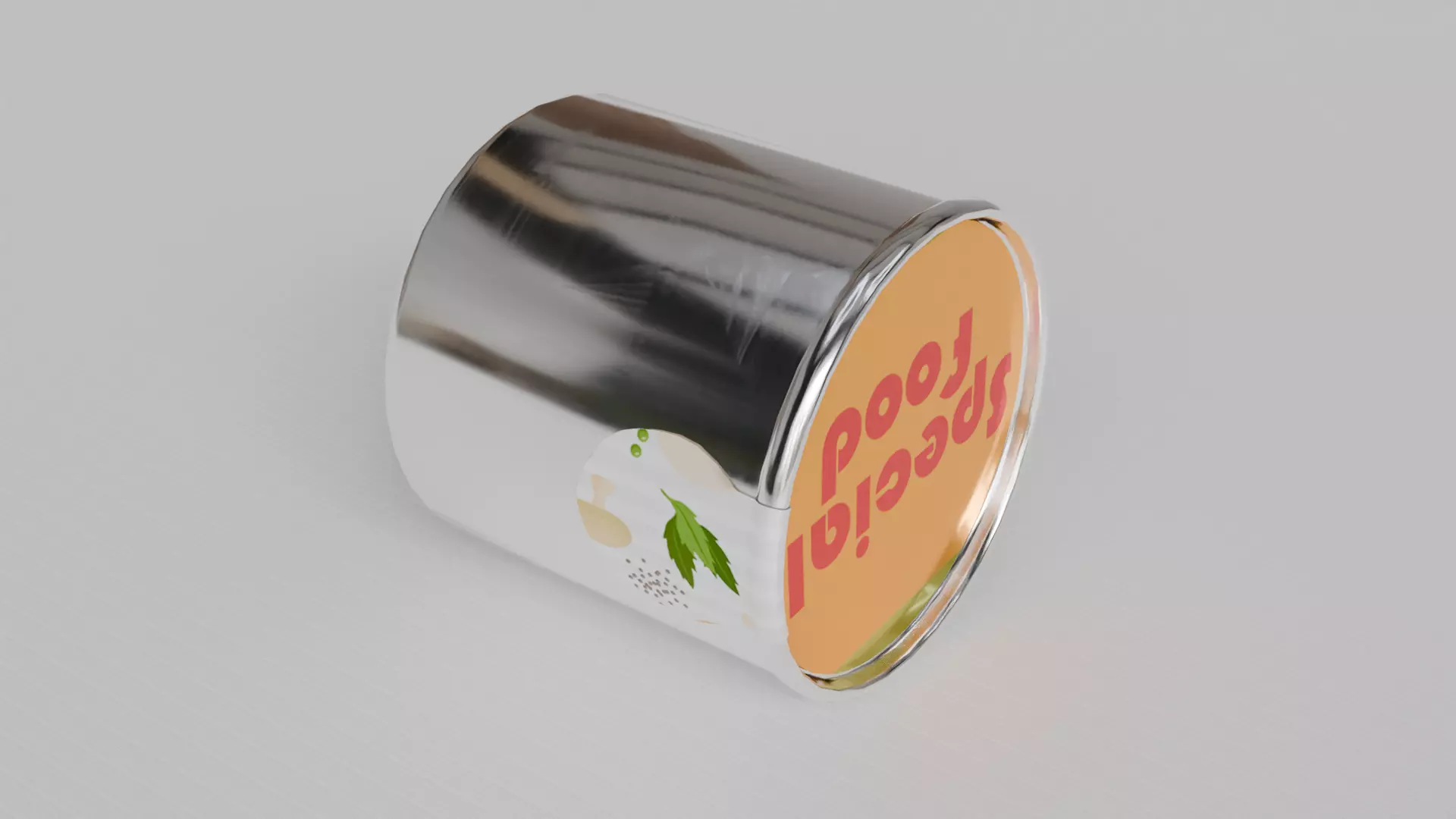 Aluminium Food can or Vaccum Tin can Low-poly 3D model_6