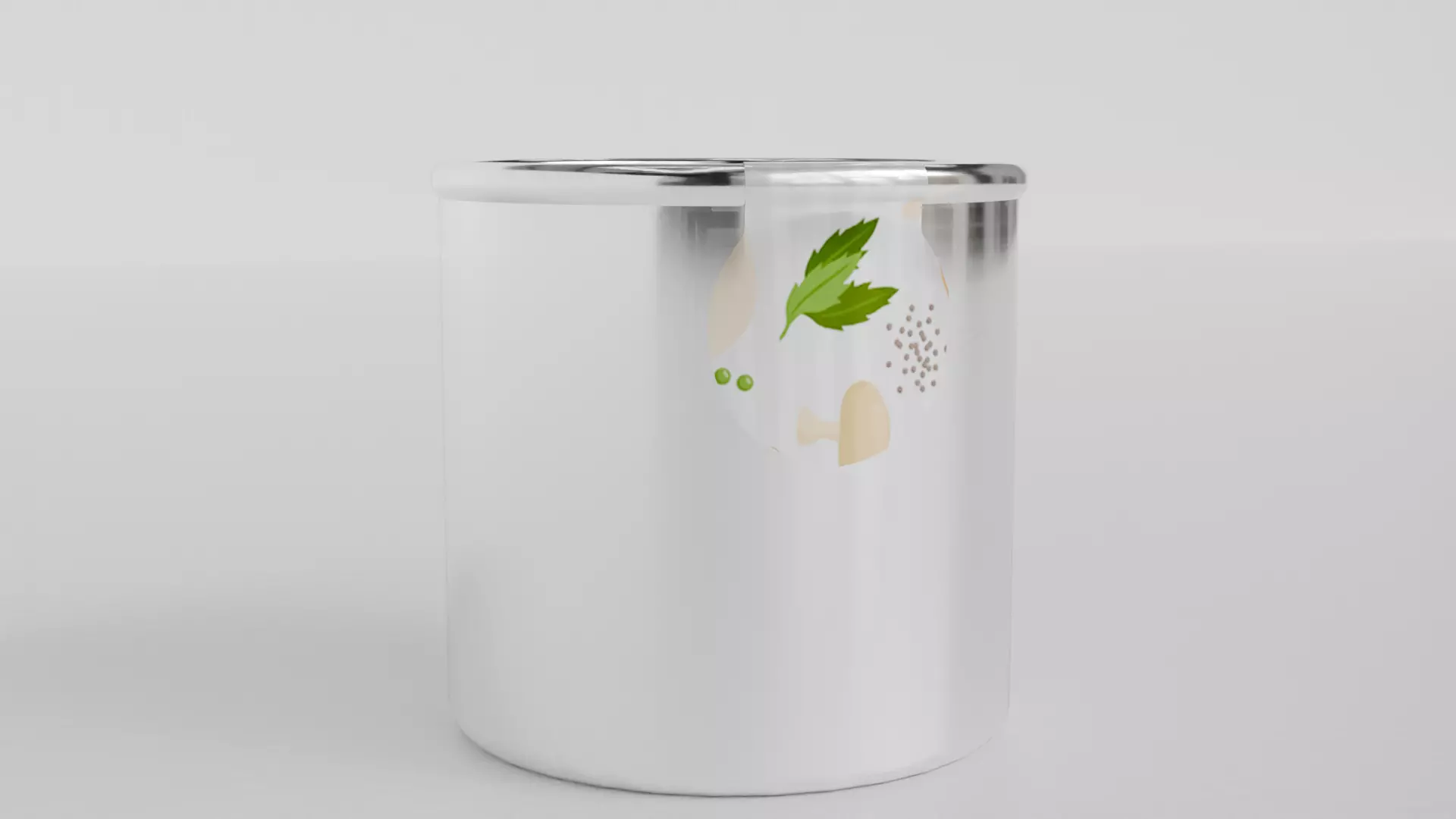 Aluminium Food can or Vaccum Tin can Low-poly 3D model_4