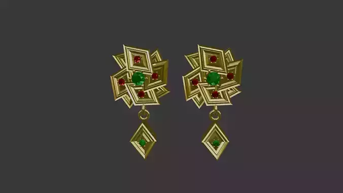 3D Printable Earrings Designs - Earring-24 Handmade Gift - DIY 3D print model