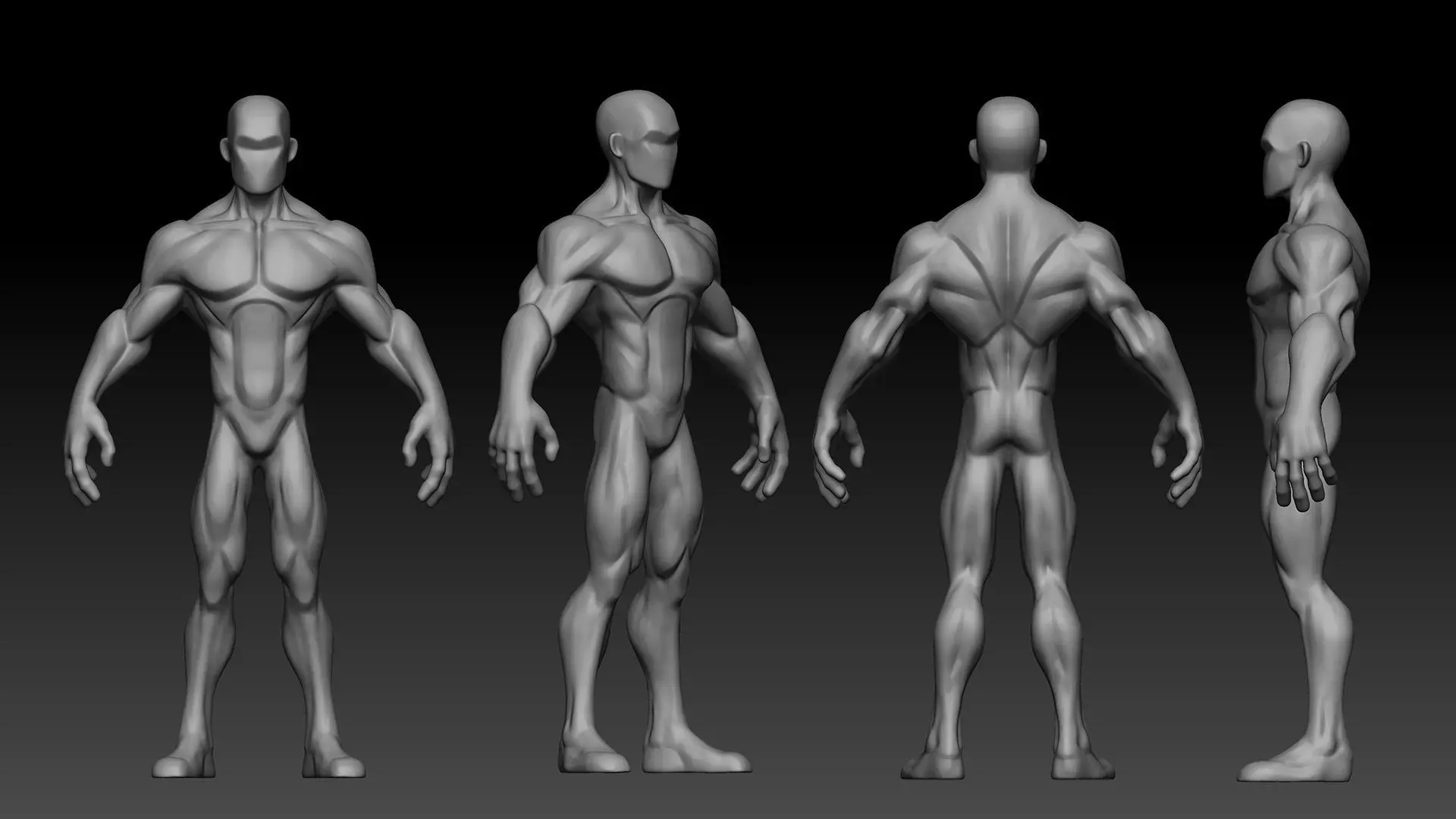 Stylized Male Base Character 3D model_3