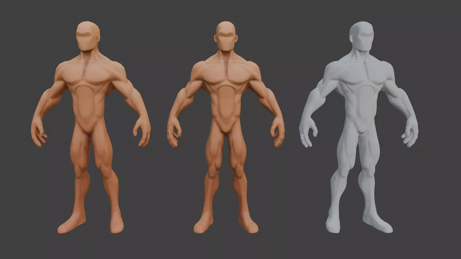 Stylized Male Base Character 3D model_5