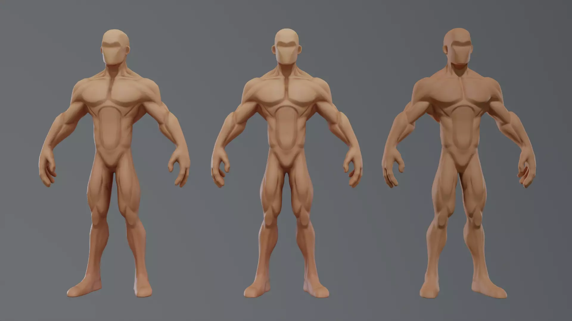 Stylized Male Base Character 3D model_1