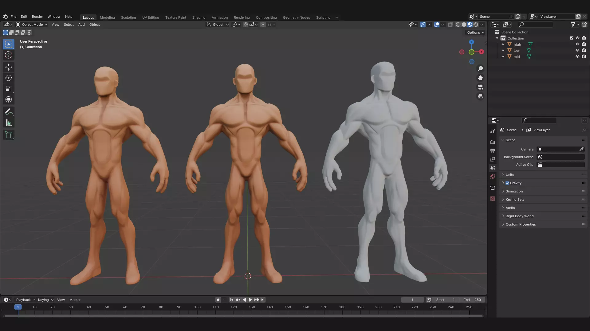 Stylized Male Base Character 3D model_2