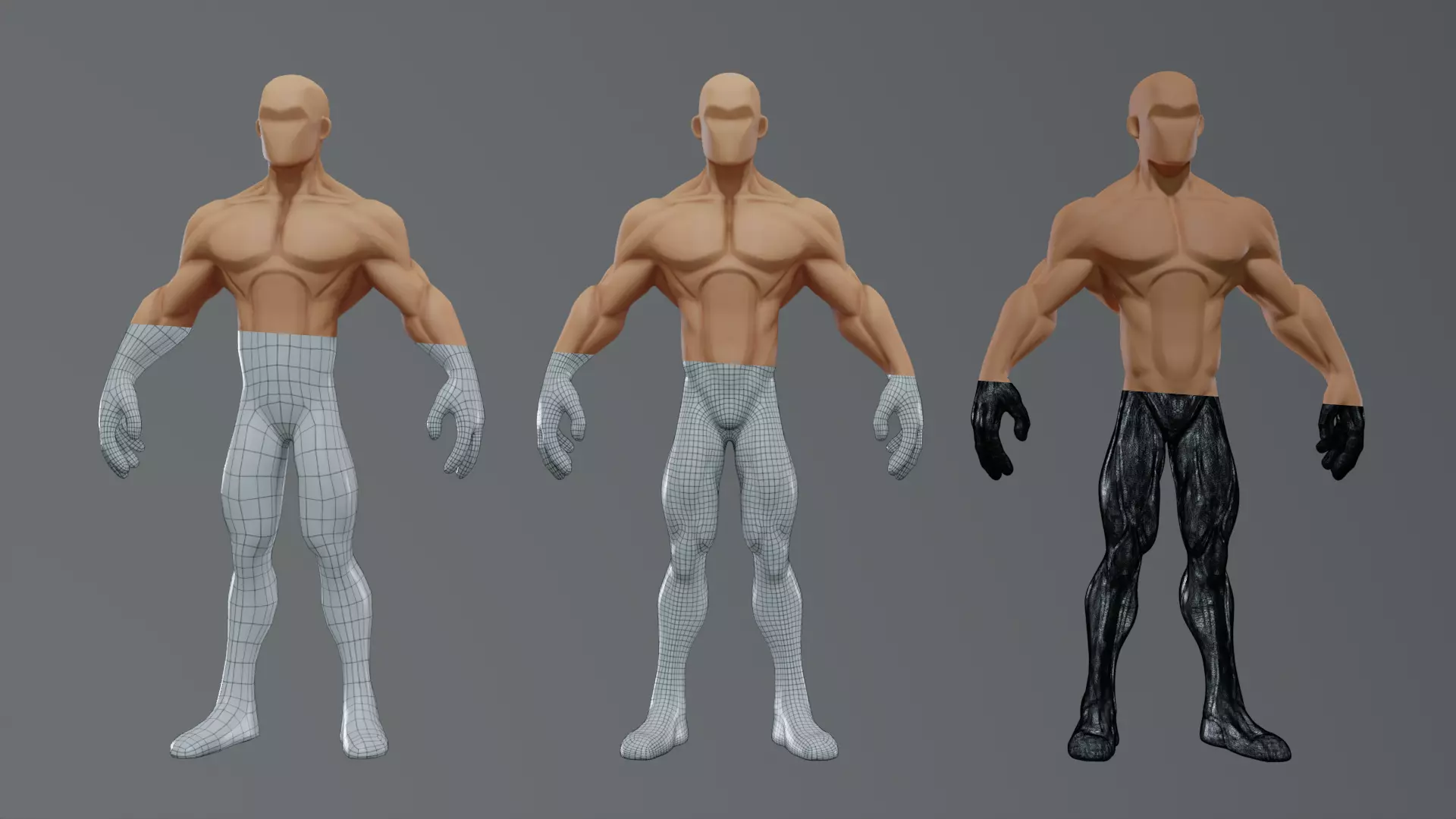 Stylized Male Base Character 3D model_4