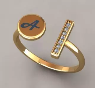 Adjustable Letter Ring 3D print model