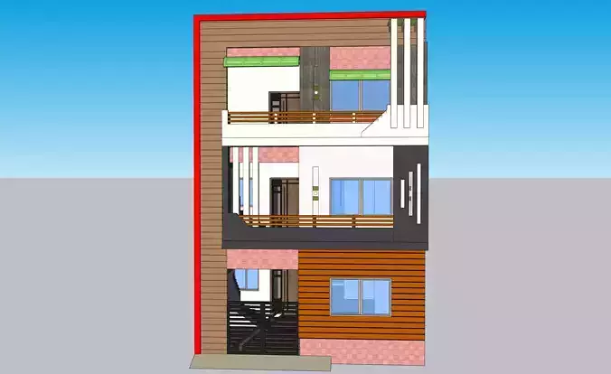 South Asian Style Home Residential Design 3D Printable