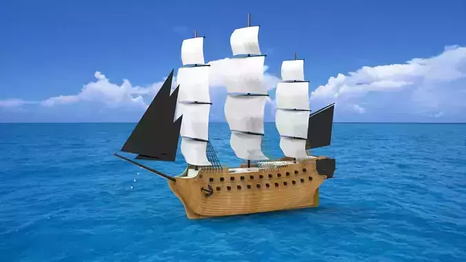 Old sailing ship 3D print model