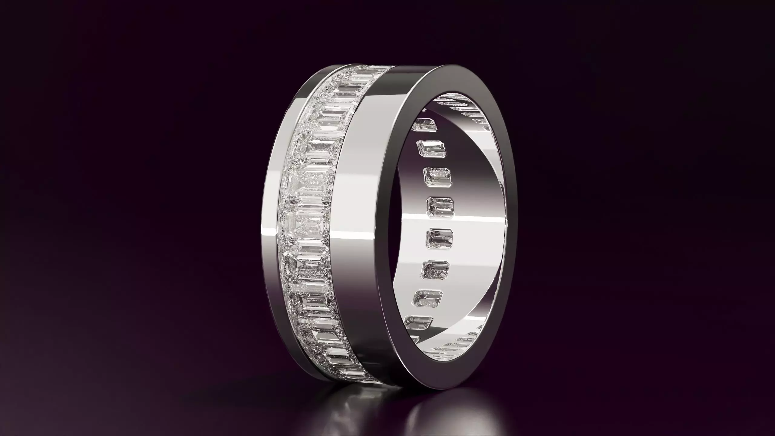 Channel Set Emerald Eternity Ring N07 3725CT EU54 Free 3D print model