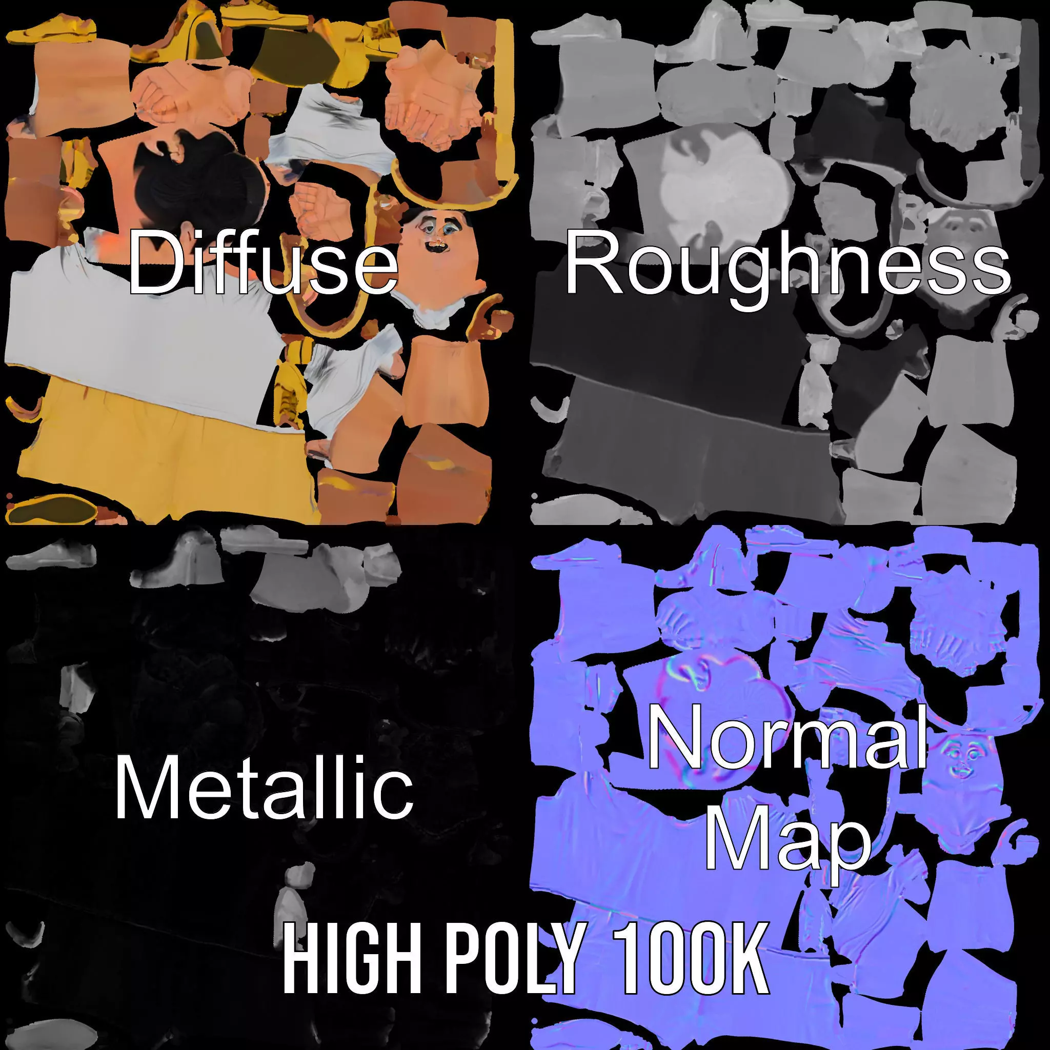 Animated Character Model Pack  Casual Outfit Low-poly 3D model_4