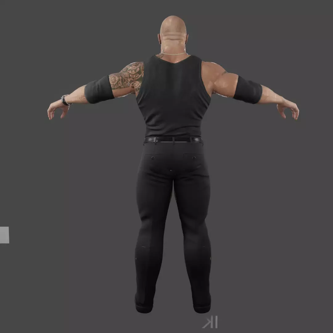 The Rock Parody Low-poly 3D model_3