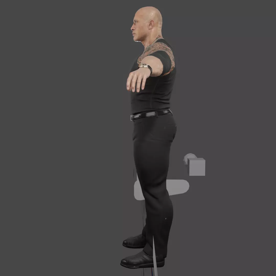 The Rock Parody Low-poly 3D model_4