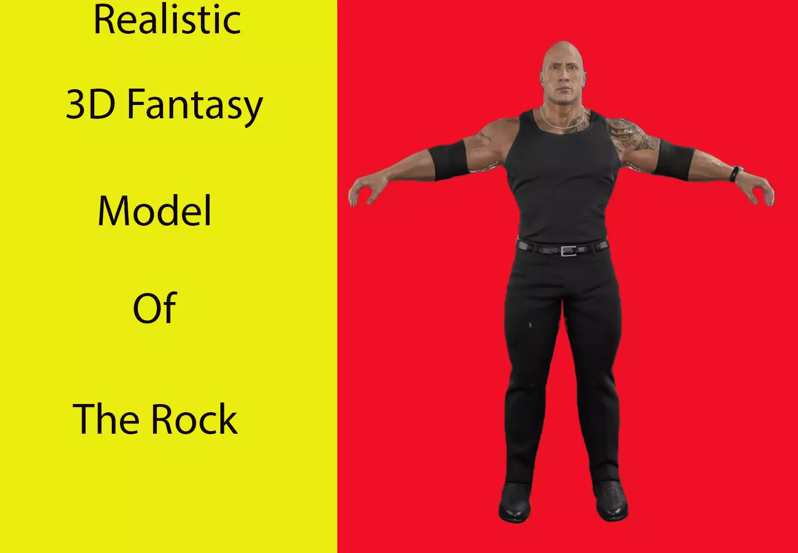 The Rock Parody Low-poly 3D model_0