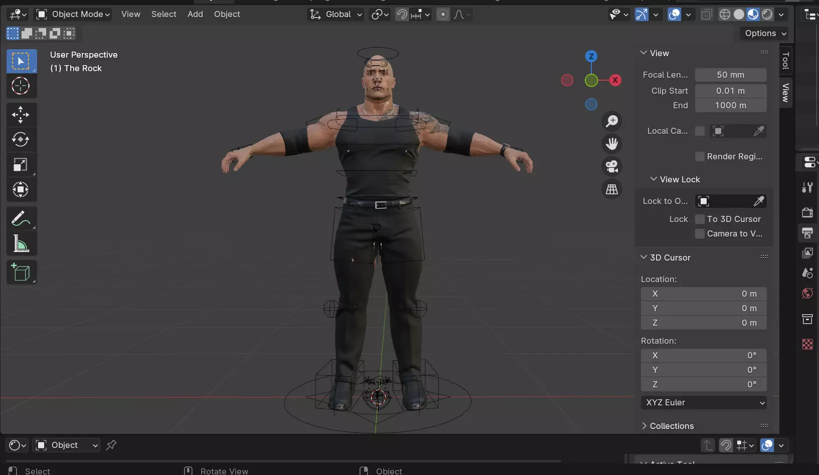 The Rock Parody Low-poly 3D model_9