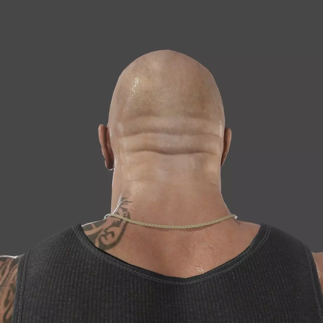 The Rock Parody Low-poly 3D model_7