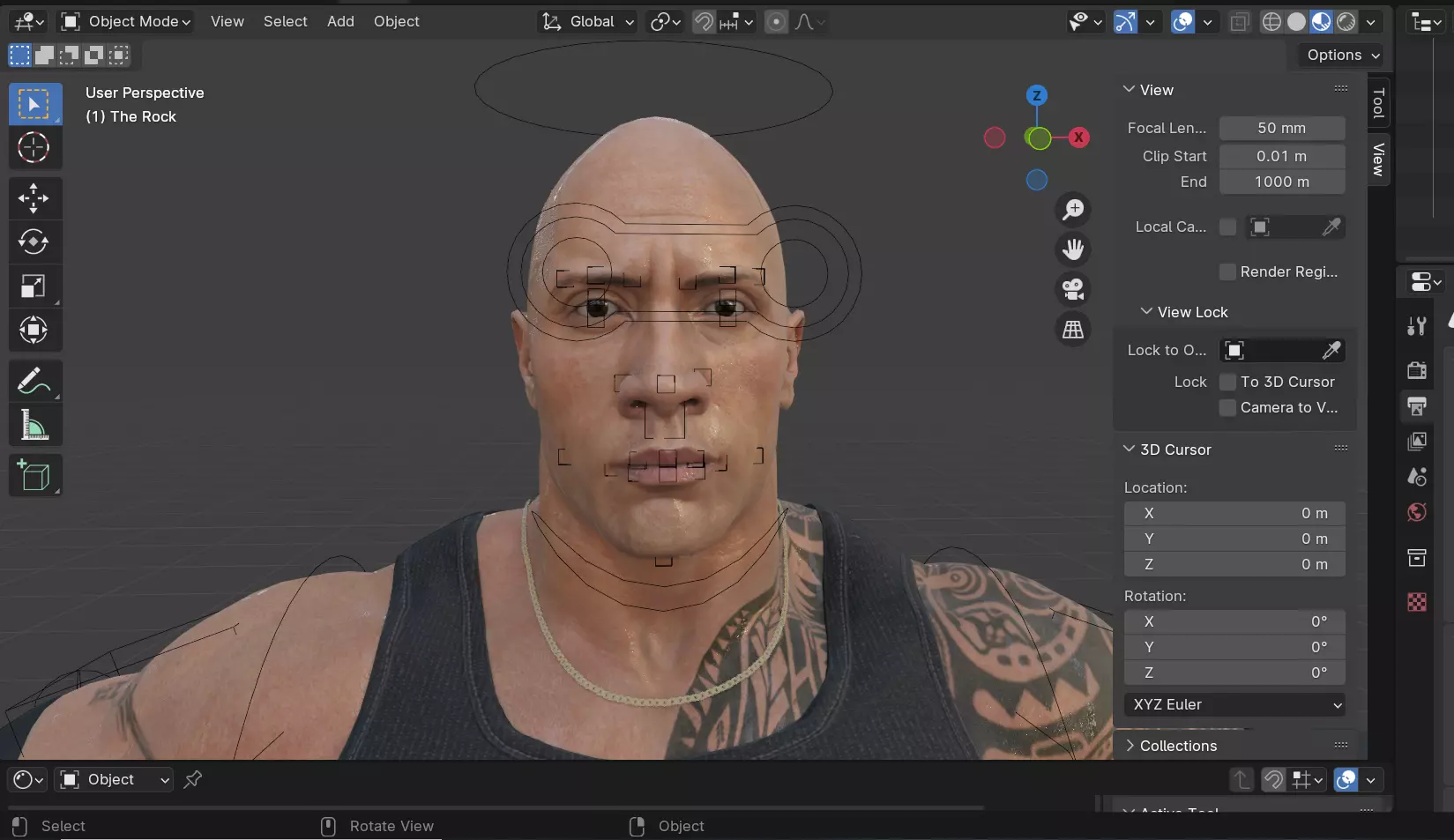 The Rock Parody Low-poly 3D model_10