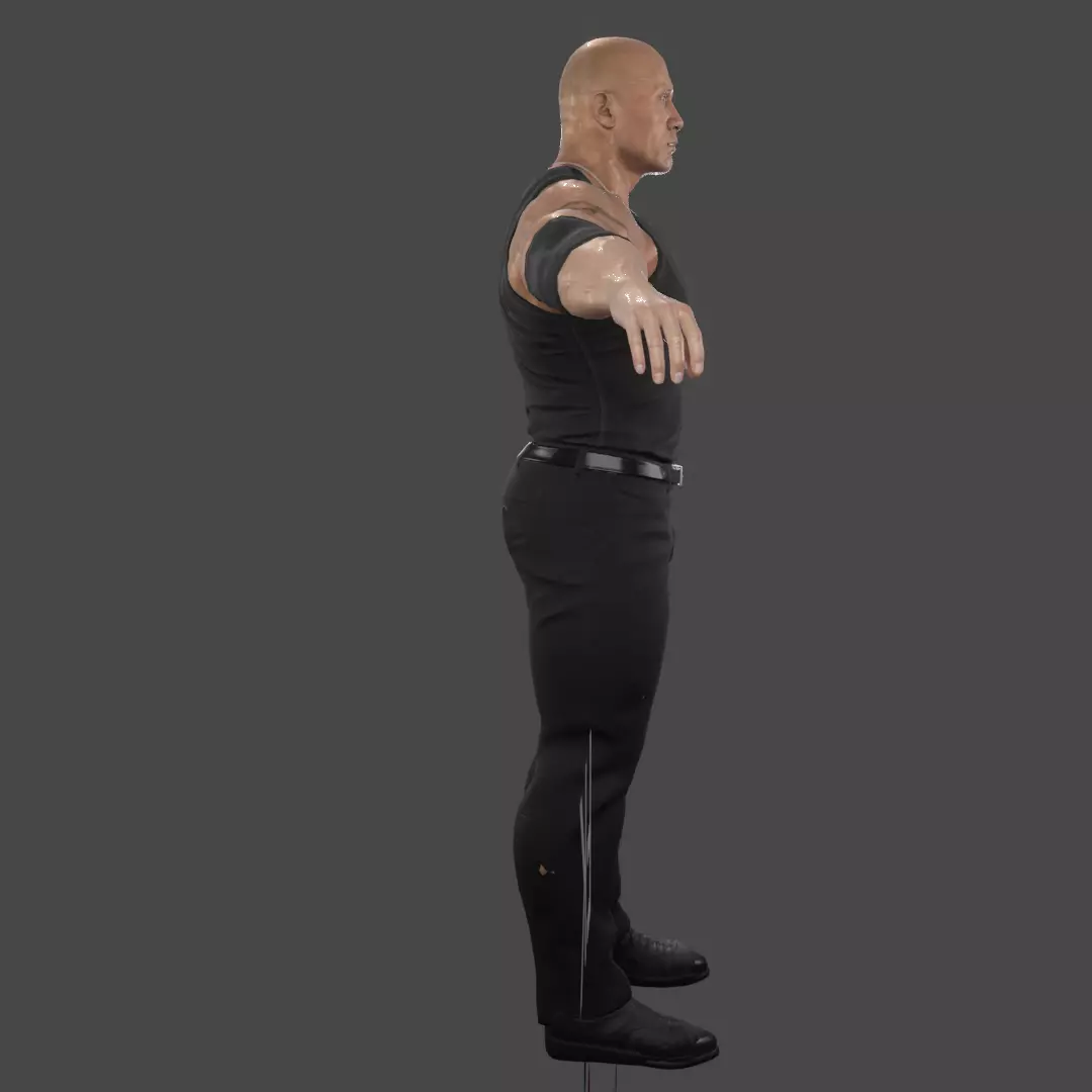 The Rock Parody Low-poly 3D model_2