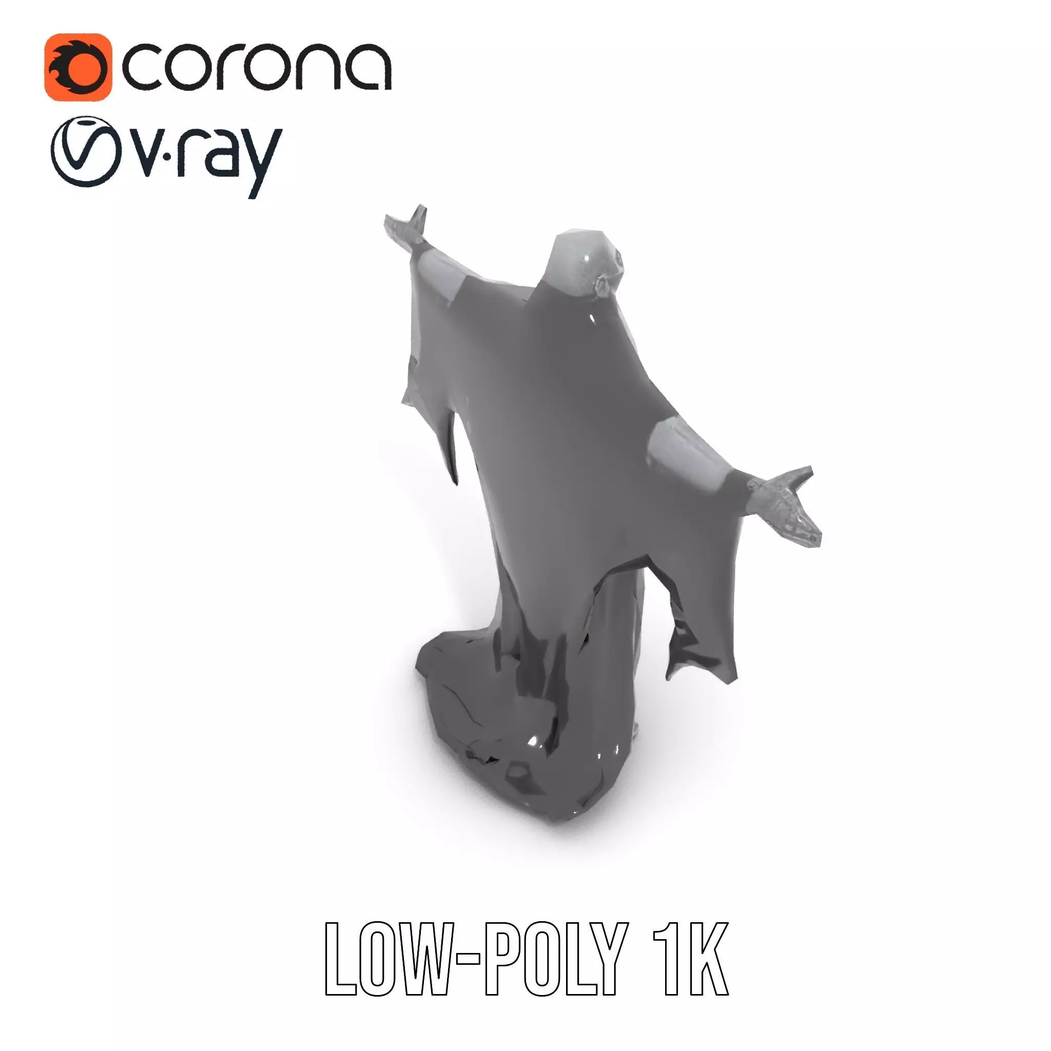 Gothic Skeleton Figure with Cape Model Pack Low-poly 3D model_8