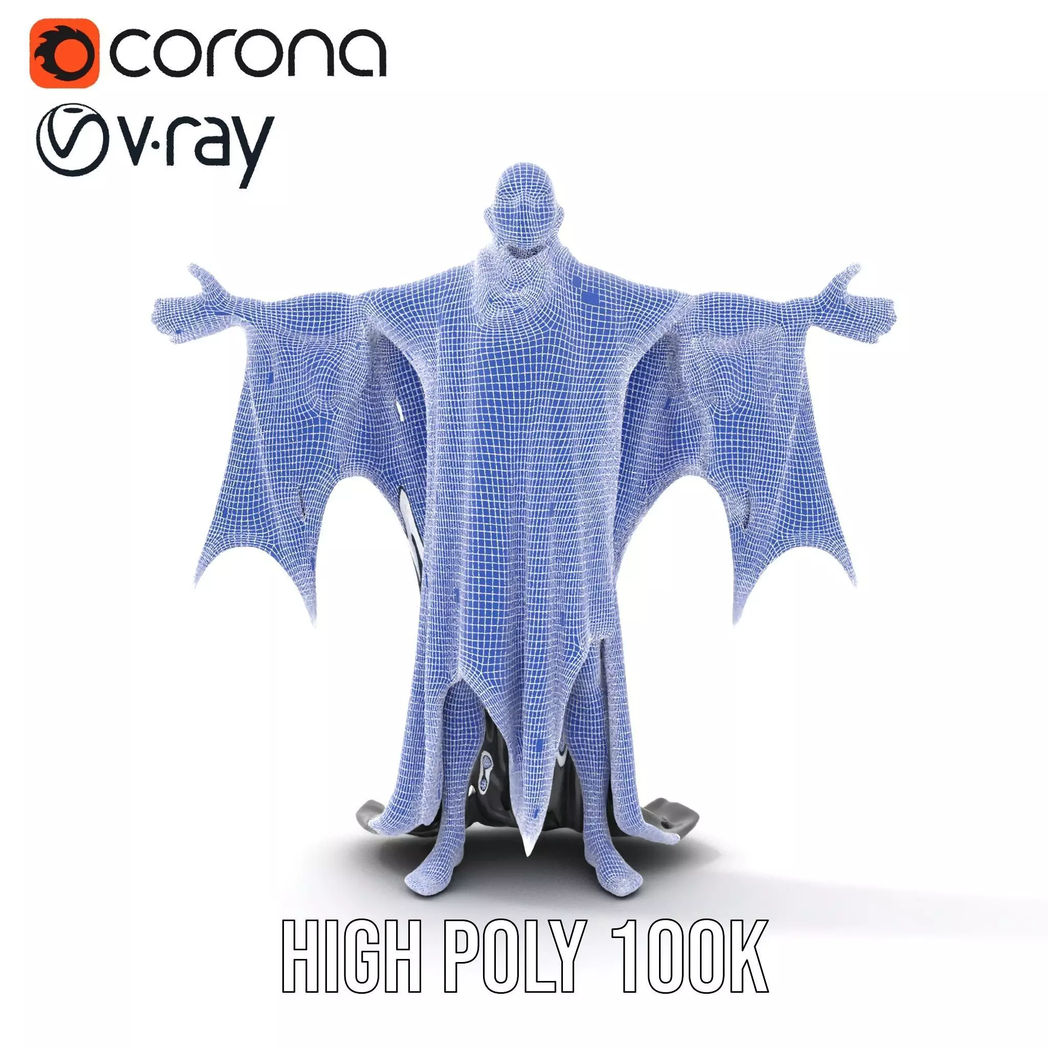 Gothic Skeleton Figure with Cape Model Pack Low-poly 3D model_33