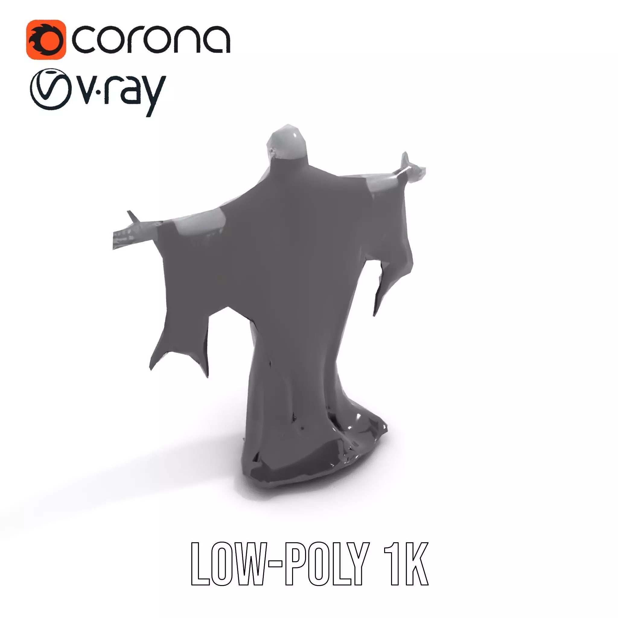Gothic Skeleton Figure with Cape Model Pack Low-poly 3D model_9