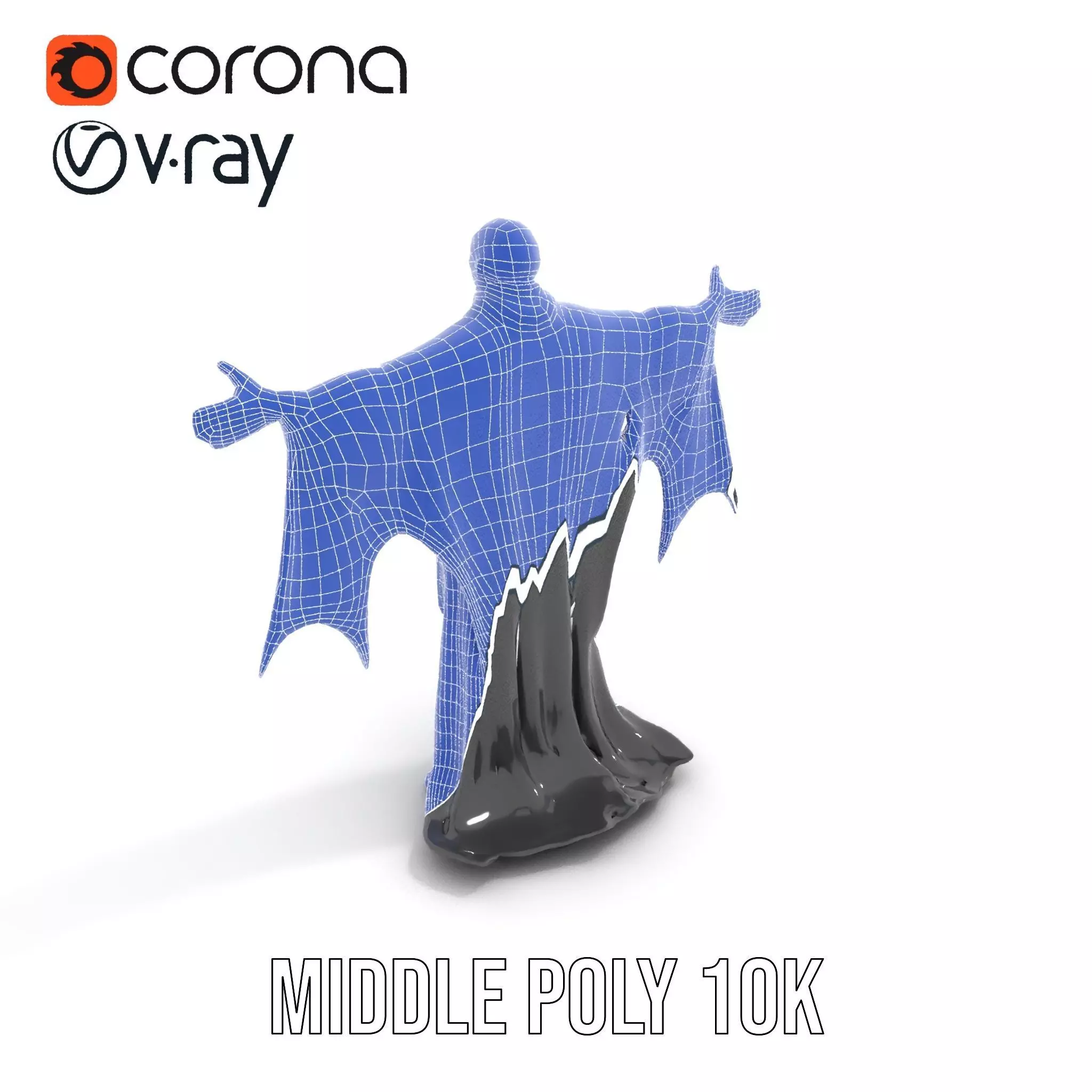 Gothic Skeleton Figure with Cape Model Pack Low-poly 3D model_22