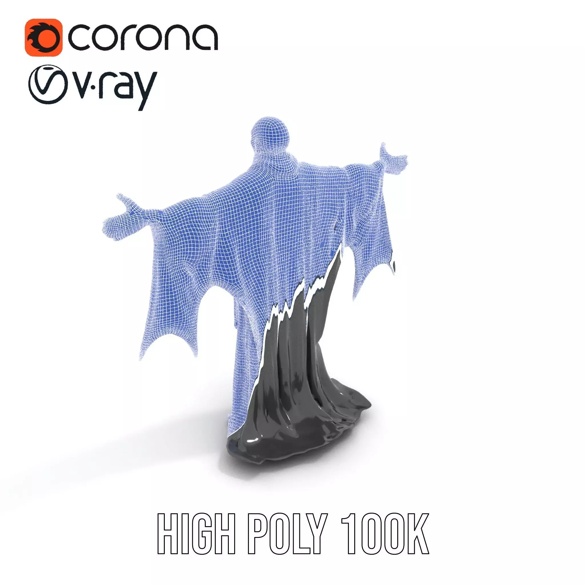Gothic Skeleton Figure with Cape Model Pack Low-poly 3D model_21