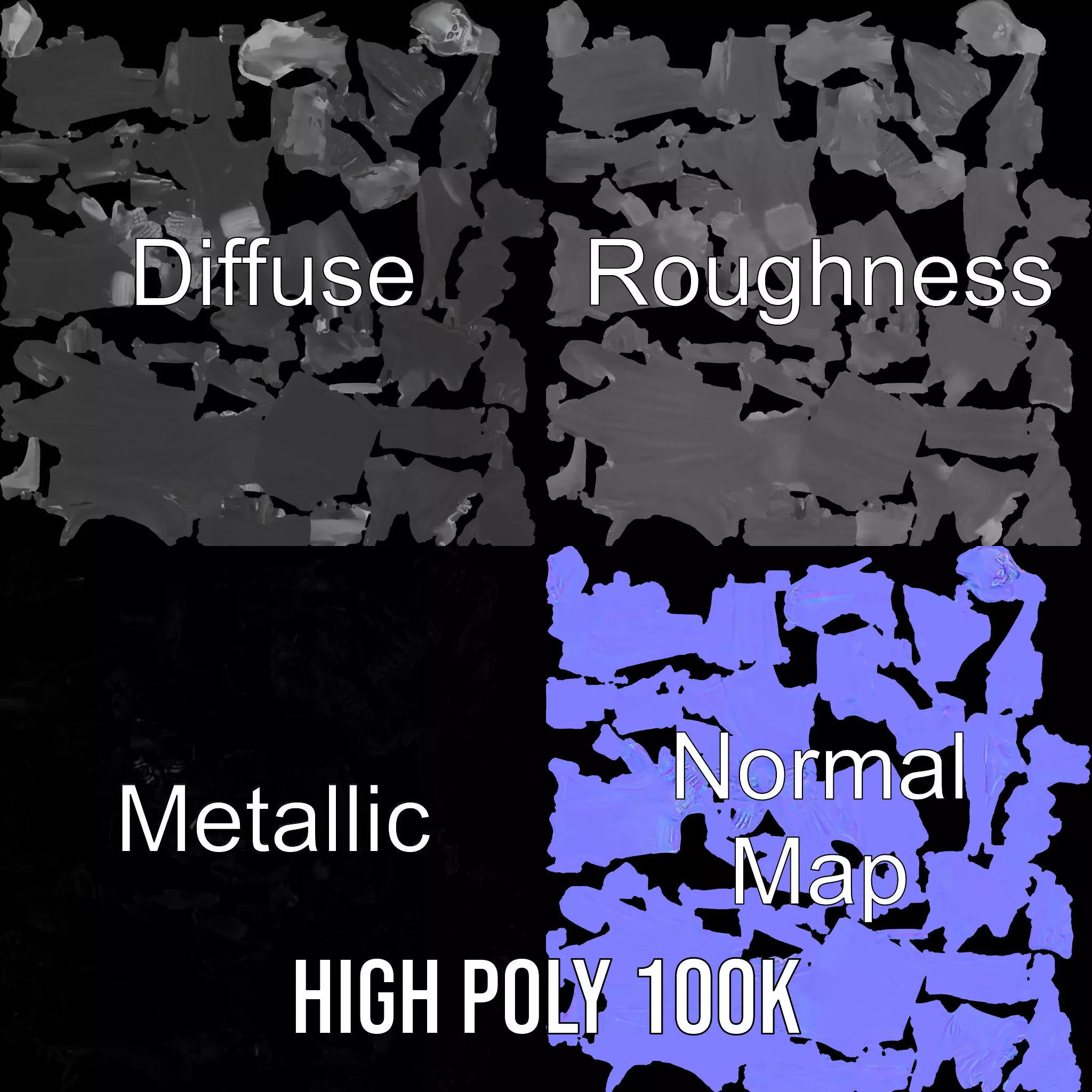 Gothic Skeleton Figure with Cape Model Pack Low-poly 3D model_4