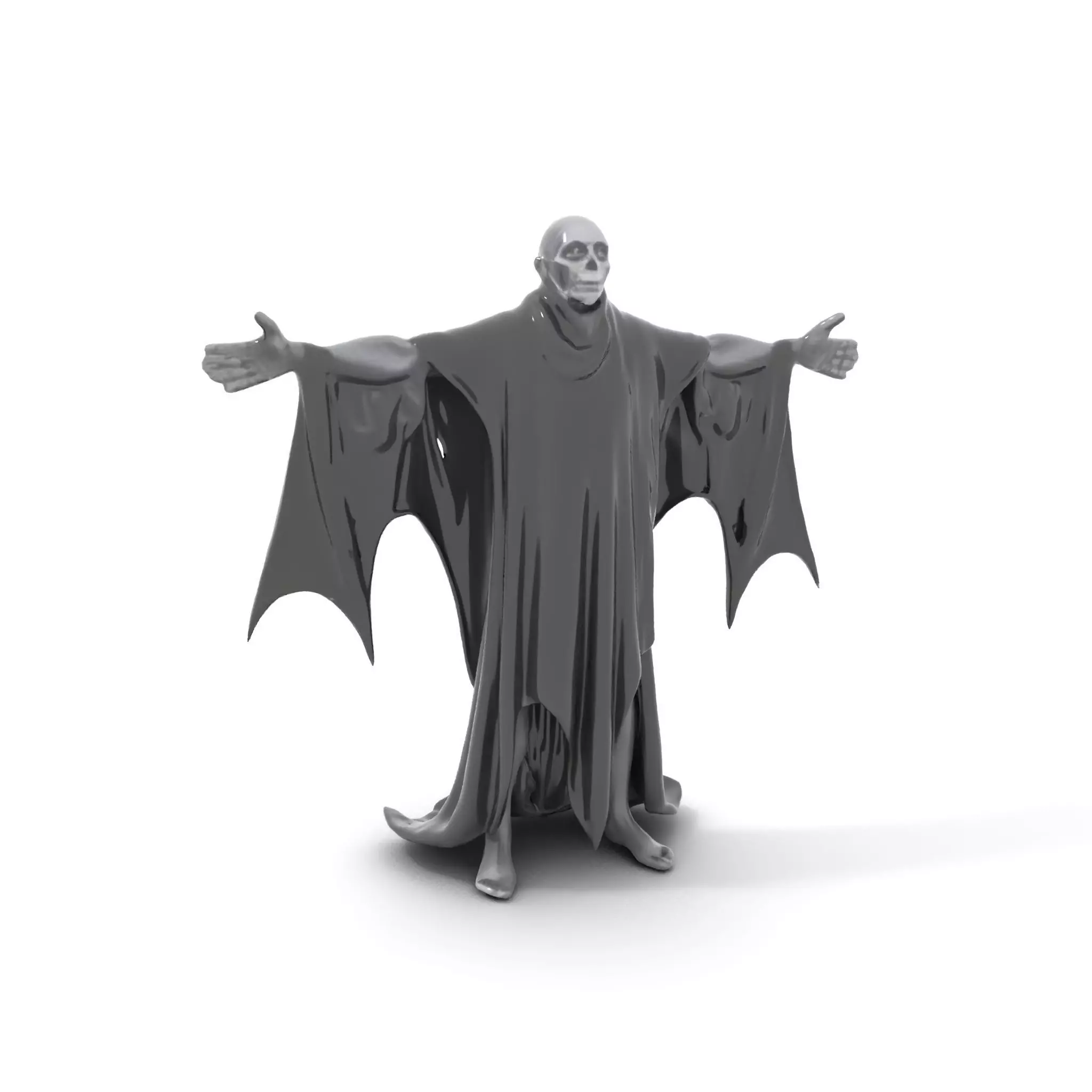 Gothic Skeleton Figure with Cape Model Pack Low-poly 3D model_0