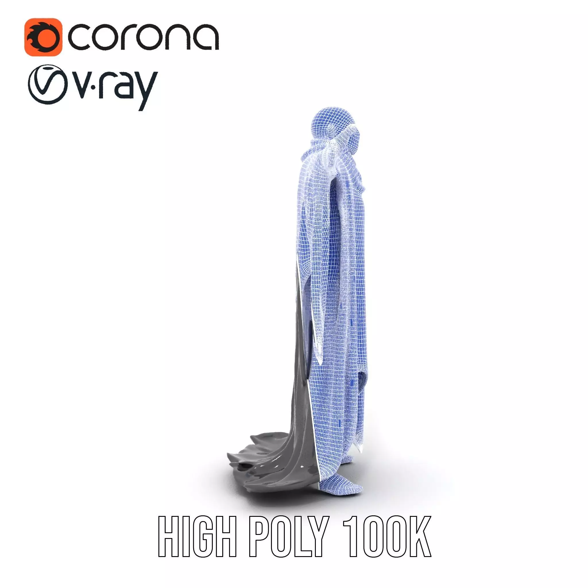 Gothic Skeleton Figure with Cape Model Pack Low-poly 3D model_32