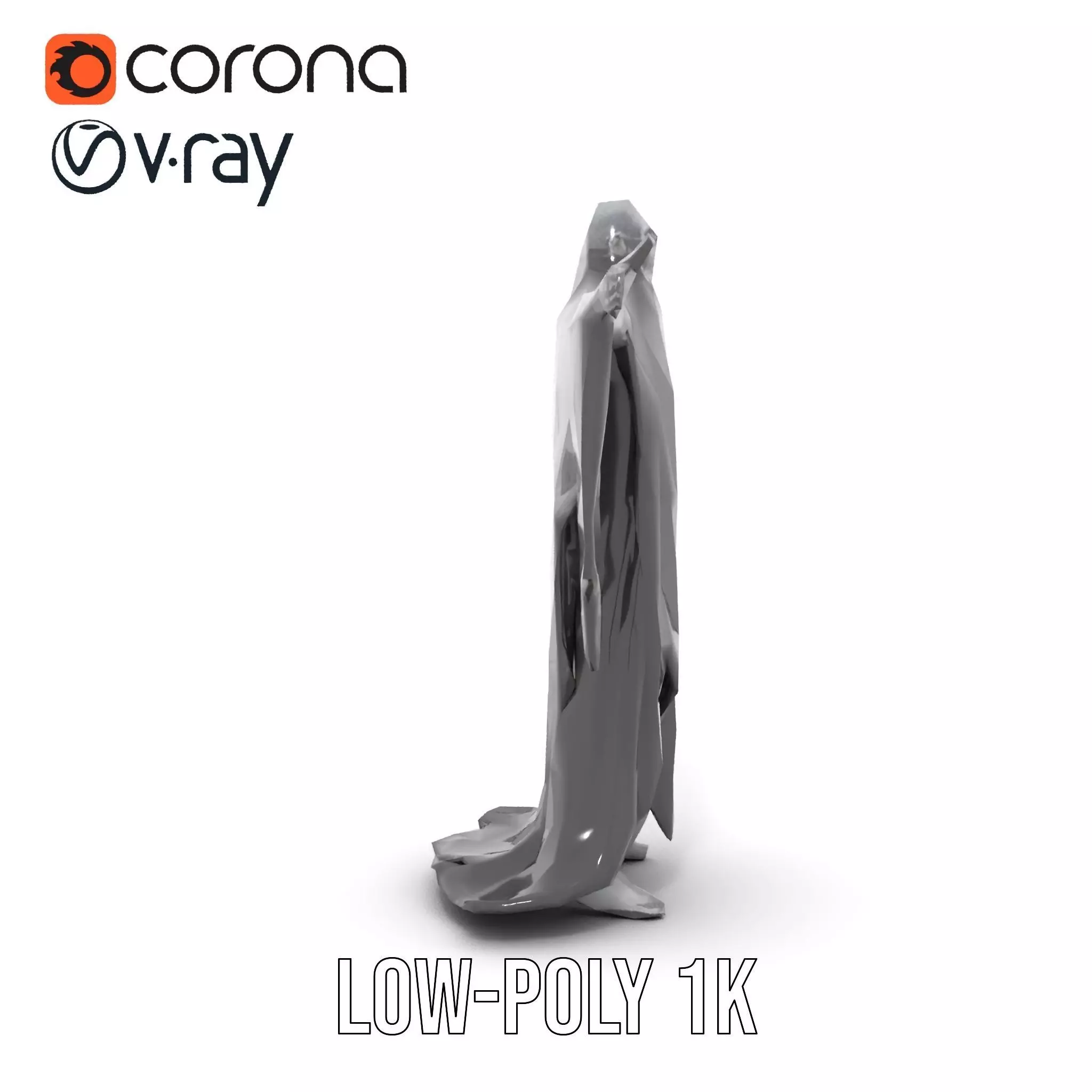 Gothic Skeleton Figure with Cape Model Pack Low-poly 3D model_20