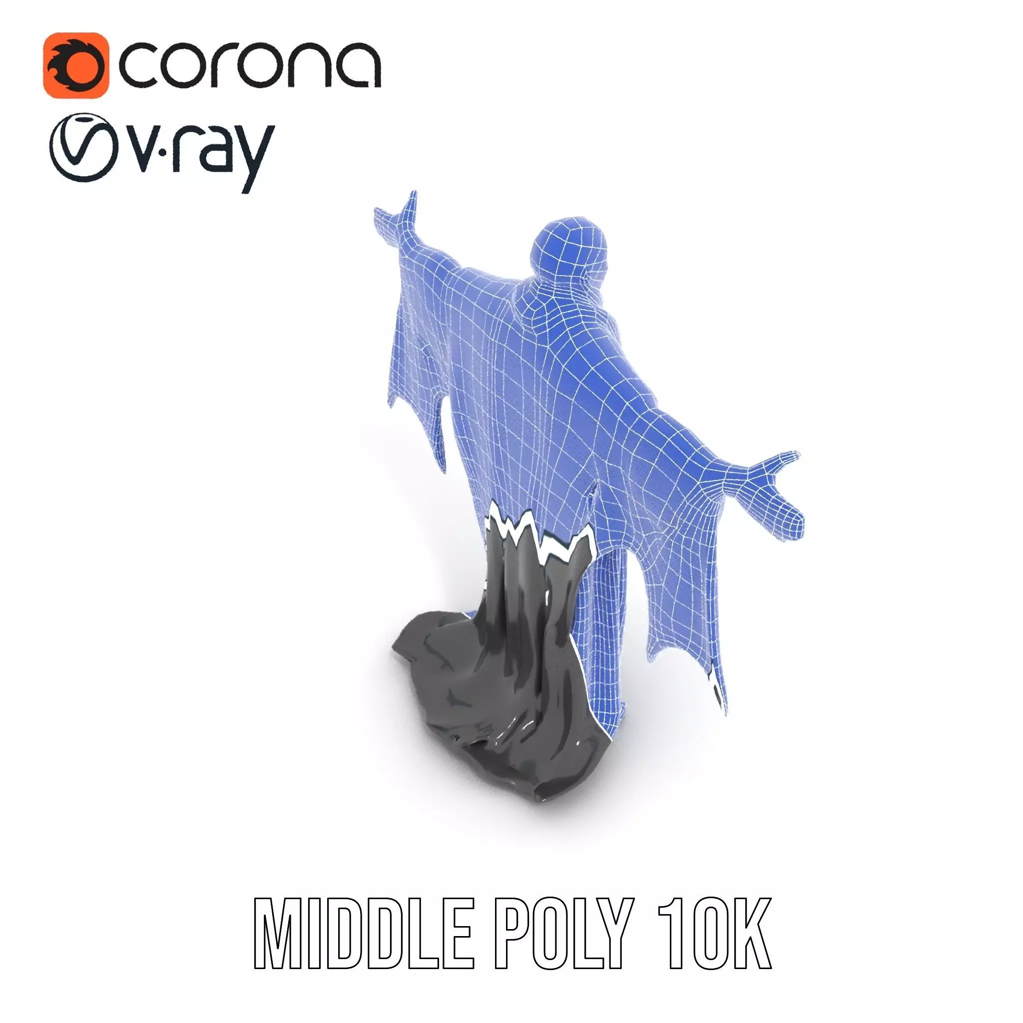 Gothic Skeleton Figure with Cape Model Pack Low-poly 3D model_27