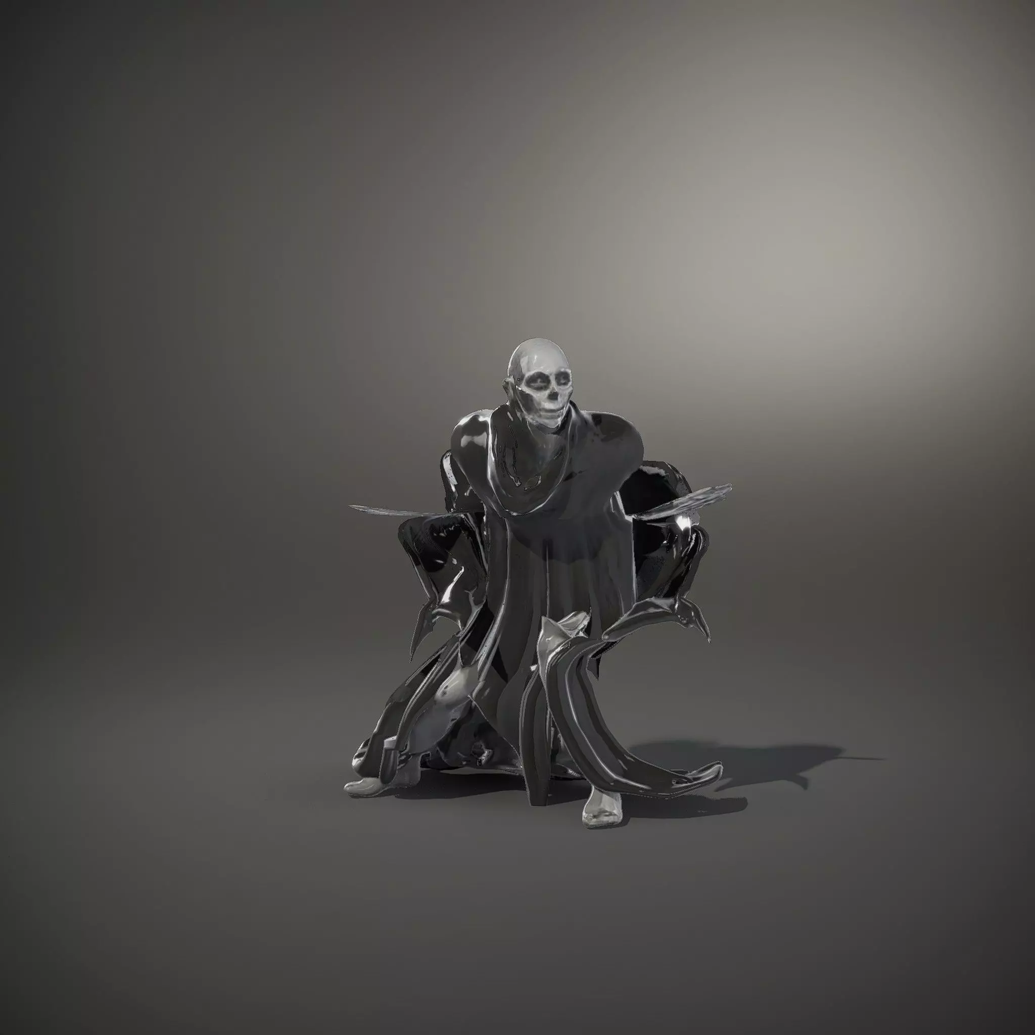 Gothic Skeleton Figure with Cape Model Pack Low-poly 3D model_35