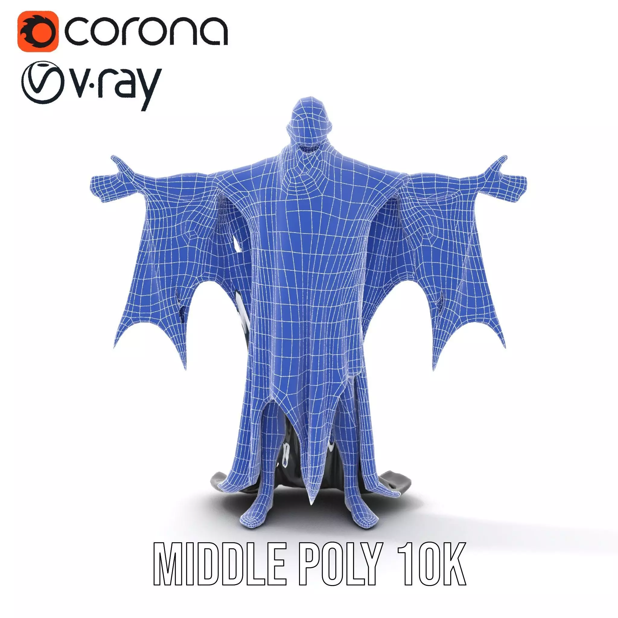 Gothic Skeleton Figure with Cape Model Pack Low-poly 3D model_19