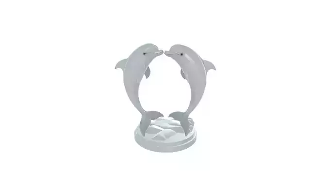 Elegant Twin Dolphins Decorative Sculpture